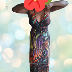 Robe longue imprimée en couleurs