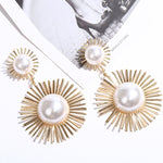 Boucles d'Oreilles Perlées Double Motif Géométrique